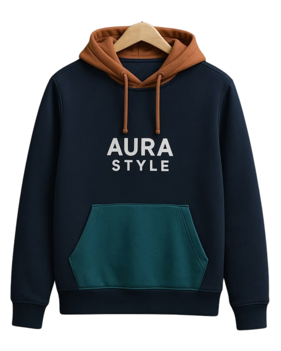 AURA STYLE COLORBLOCK FLEECE HOODIE