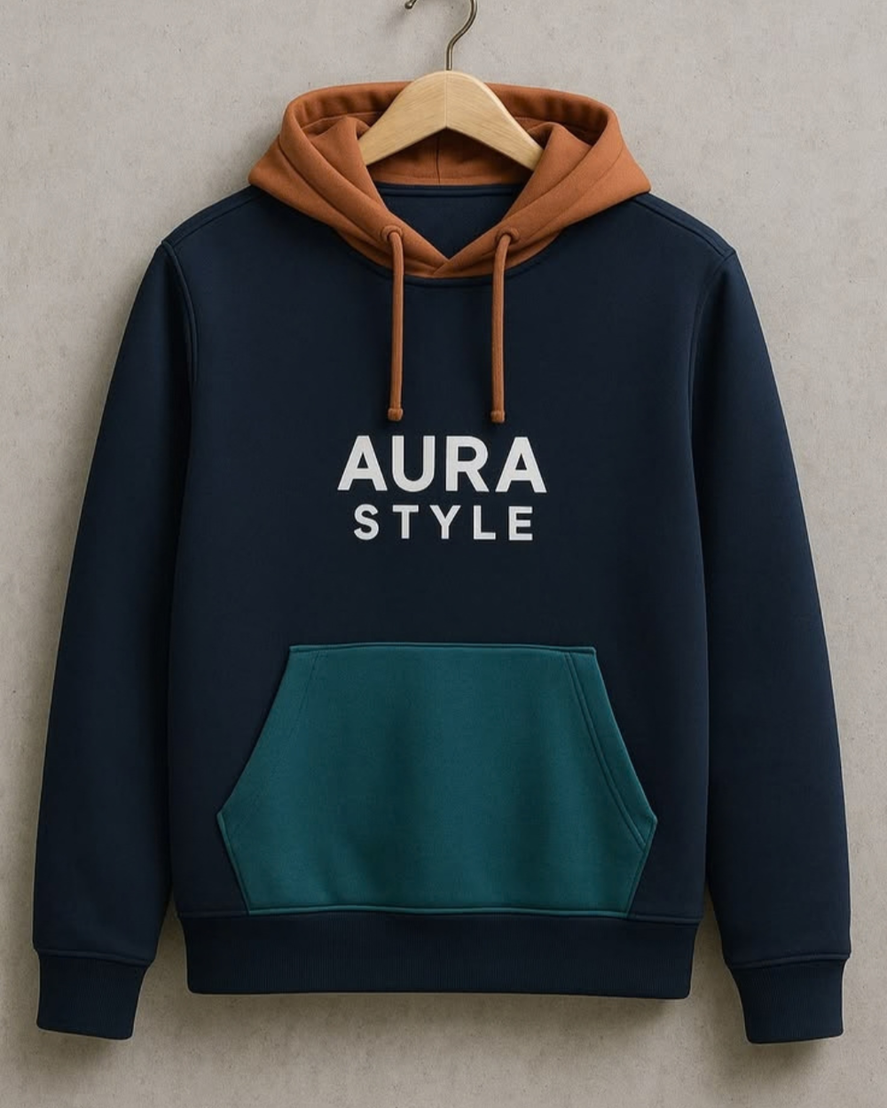 AURA STYLE COLORBLOCK FLEECE HOODIE