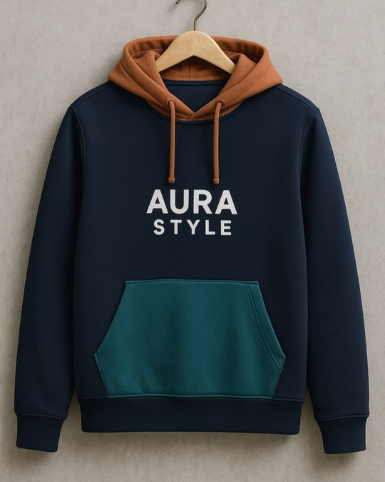 AURA STYLE COLORBLOCK FLEECE HOODIE
