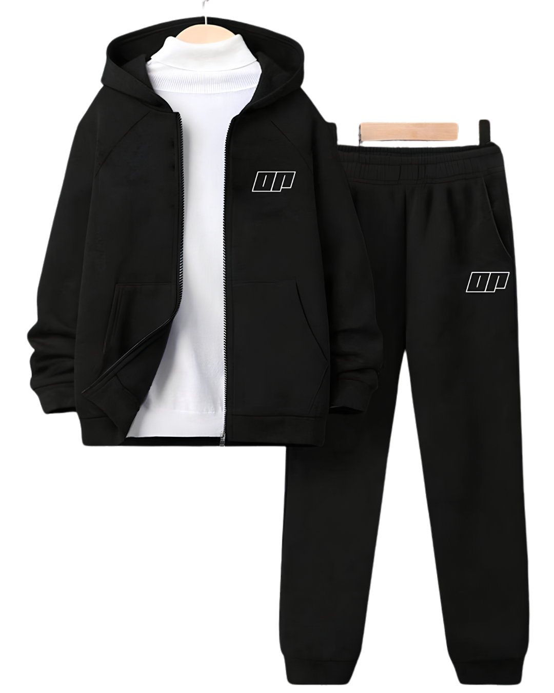 Shop the BLACK ELITE FLEECE HOODIE CO-ORD TROUSER SET from MINI WEAR for a stylish and comfortable kids' winter outfit.