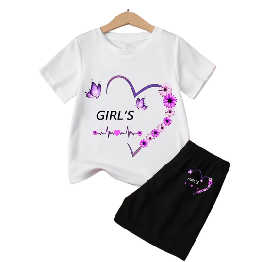 GIRLS BUTTERFLY HEART SET