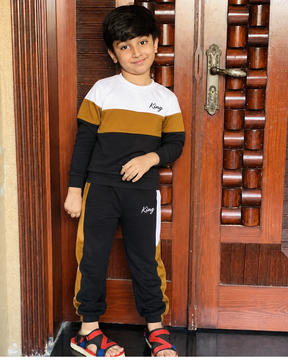 KING PANEL MUSTARD & BLACK TRACKSUIT