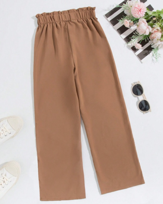 GIRLS BAGGY TROUSERS – BEIGE