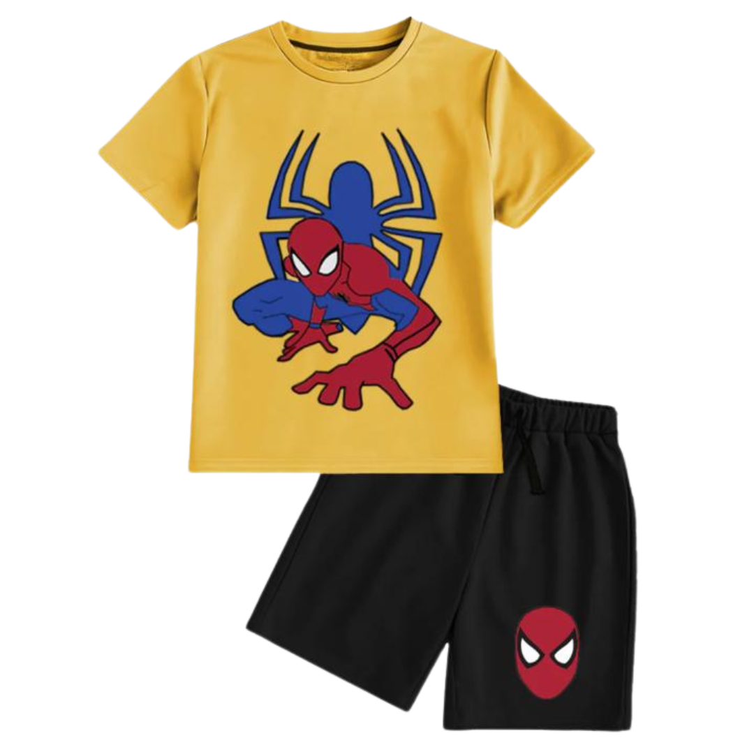 YELLOW SPIDERMAN SHORT SET