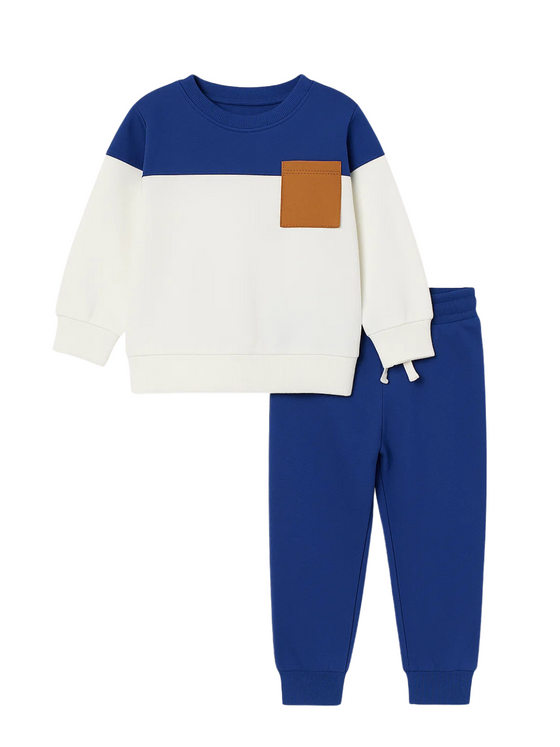 BLUE & WHITE FLEECE TRACKSUIT
