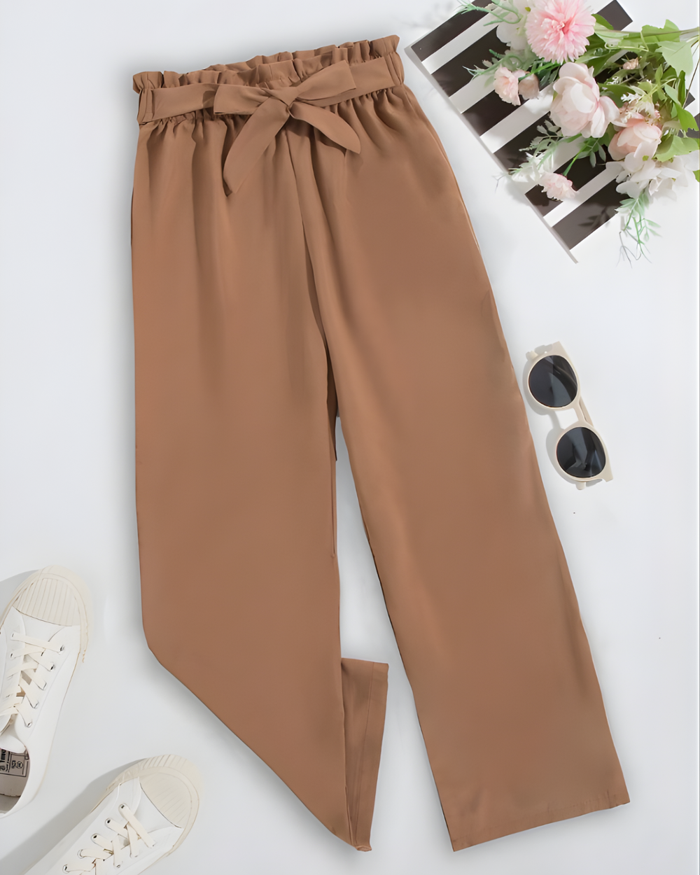 GIRLS BAGGY TROUSERS – BEIGE