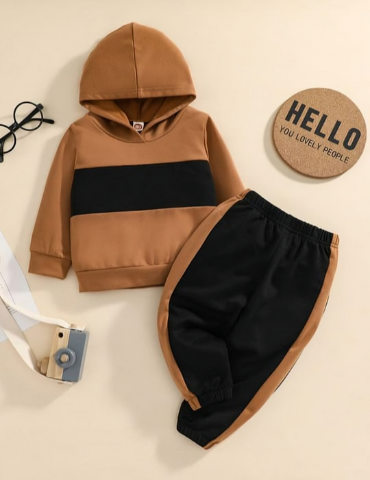 CLASSIC CARAMEL PANEL HOODIE TRACKSUIT
