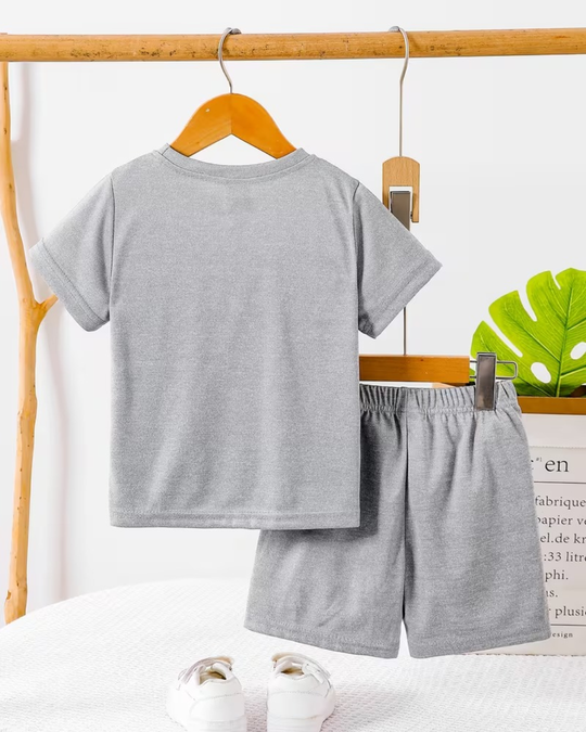 GREY CARTOON SHORT SET