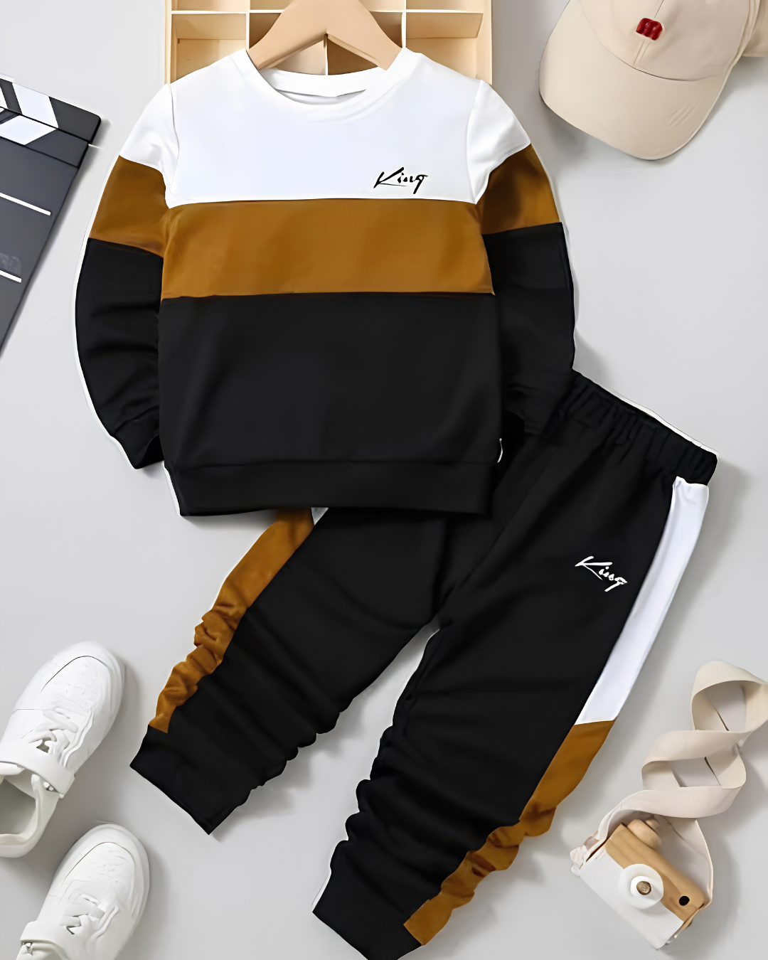 KING PANEL MUSTARD & BLACK TRACKSUIT