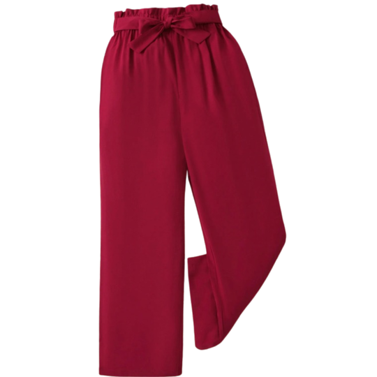 GIRLS BAGGY TROUSERS – CRIMSON RED
